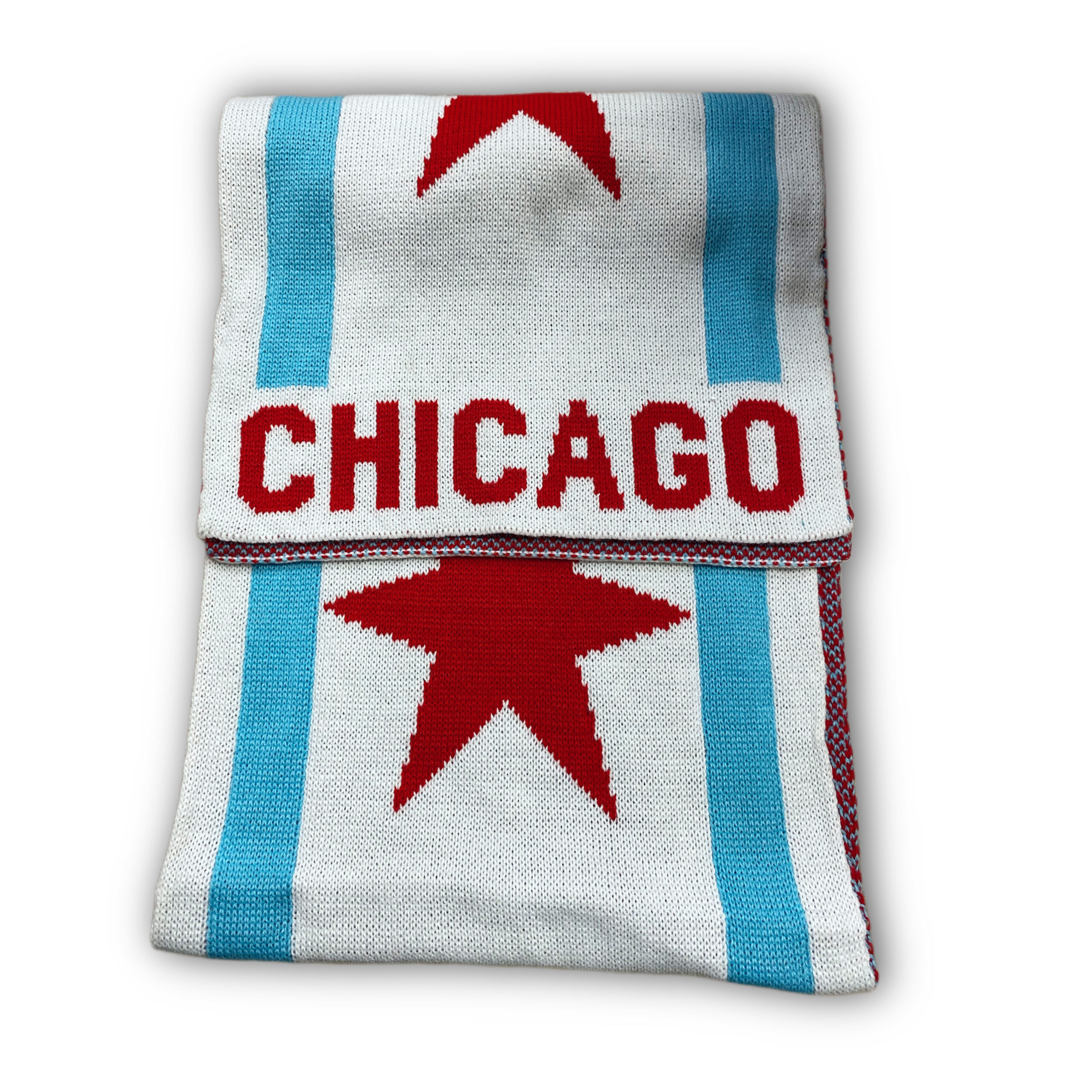 Chicago Flag soft touch double sided knit Scarf