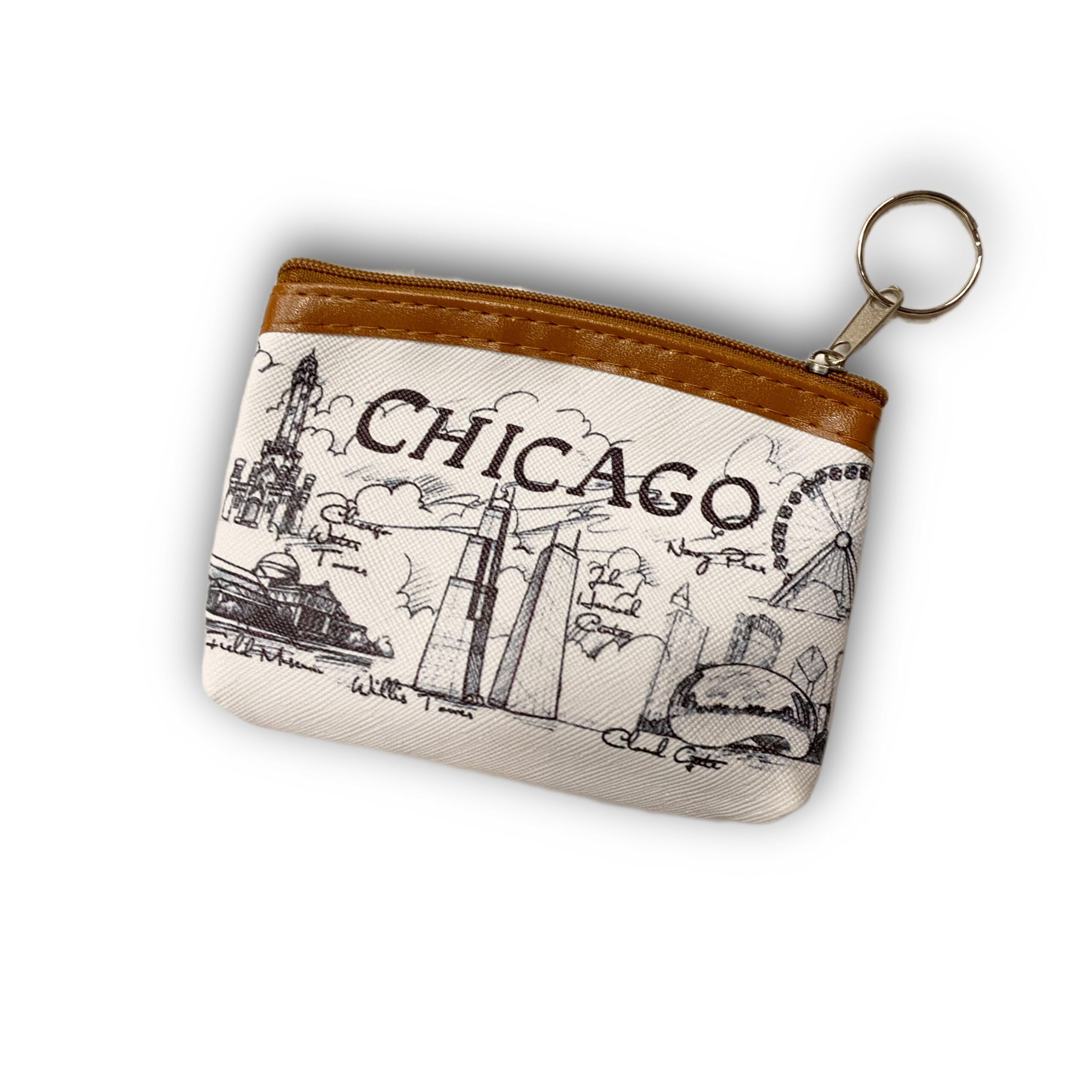 White Chicago Coin Purse