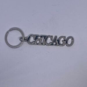 Chicago Silver Keychain