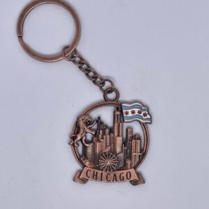 Bronze Chicago Keychain