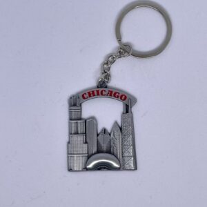 Red Chicago Keychain