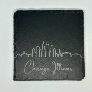 Chicago Laser Engraved Slate Coaster