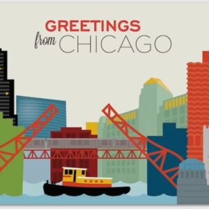 Greetings from Chicago Skyline Postcard