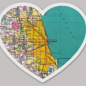 Chicago Heart Map Sticker