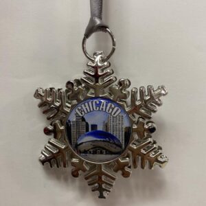 Chicago bean 3D metal snow flake ornament