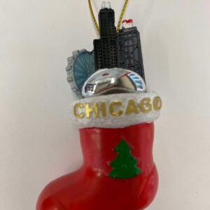 Chicago Skyline in Red boot Ornament