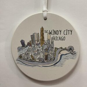 Chicago the windy city douuble sided ceramic ornament