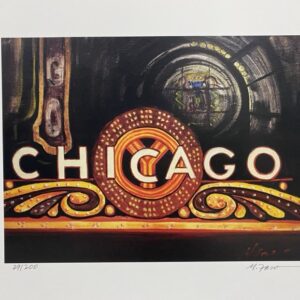 Chicago Theater awning sign print art by Marietta Faso