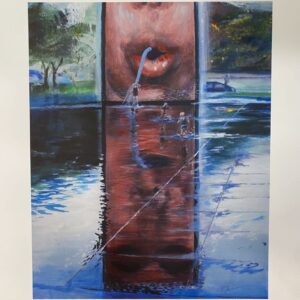 Crown fountain in Millennium park print art by Marietta Faso