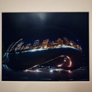 The Bean at night photography print art by Tadas Raudzius