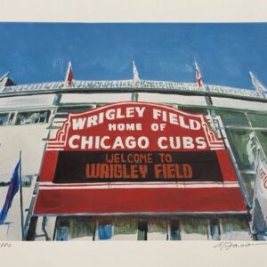 Welcome to Wrigley field print art by Marietta Faso