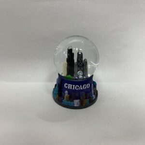Chicago skyline blue base mini snowglobe