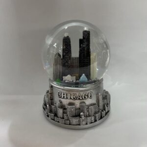 Chicago skyline silvertone mini snowglobe