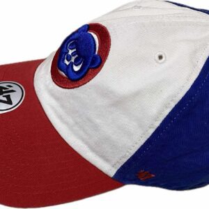 47 Cubs baseball cap embroidery logo white front blue back red visor
