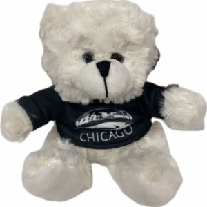 White Tedy Bear in The Bean Navy tshirt