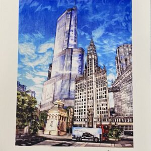 Wrigley building N Michigan Ave art print by Unur