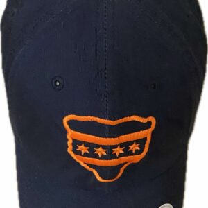 Chicago flag with Bears sport team theme embroidery hat in color midnight blue