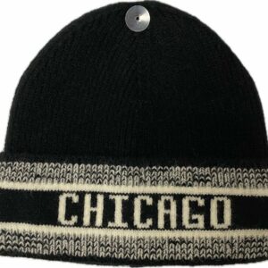 Chicago knitted beanie in black and white