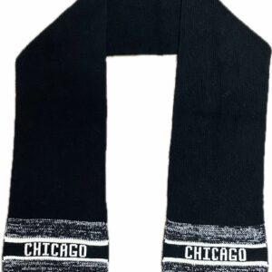 Chicago midweight ribbed knit scarf in black