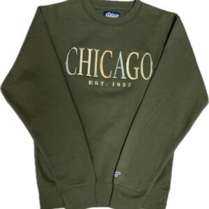 Chicago Est 1837 embroidery sweatshirt in moss green