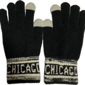 Chicago midweight knit gloves in black and white