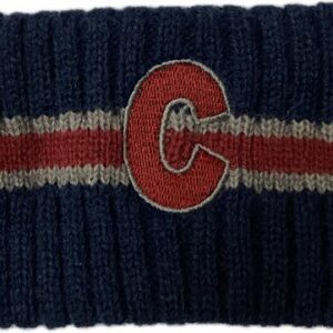 Embroidery C logo ribbed knit headband navy