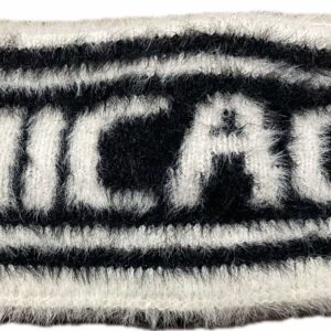 Chicago furry knitted headband black and white