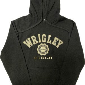 Wrigley Field sewn on patch hooded sweatshirt in dark charcoal