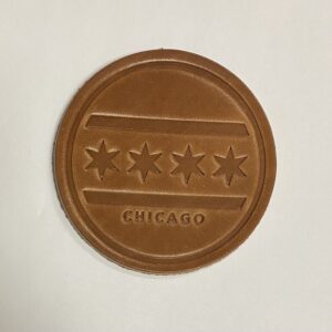Chicago 4 star genuine leather coaster