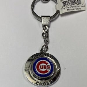 Chicago Cubs logo spinning charm keychain