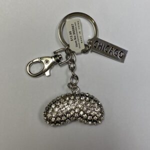 Chicago bean with shinny rhinestone keychain