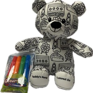 Chicago color canvas plush toy teddy bear