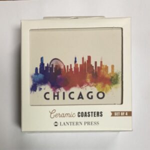 Chicago water color Set of 4 printed ceramic coasters
