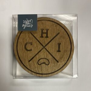 Chicago assorted wooden coasters set of 4