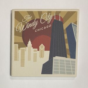 John Hancock Center Chicago printed ceramic coaster