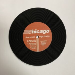 Vinyl record coaster orange label
