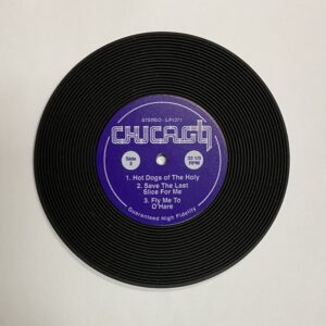 Vinyl record coaster purple label