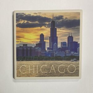 Willis tower Chicago printed ceramic coaster