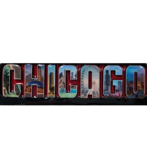 Chicago enamel on pressed wood magnet