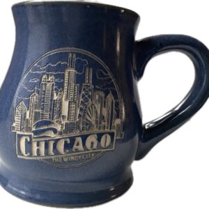 Chicago engrave blue mug