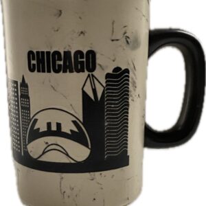 Chicago marble like ceramic tall mug with engrave