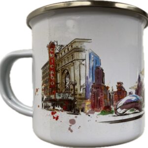 Chicago cityscape metal mug