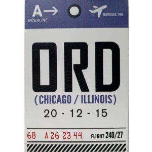 O'hare Chicago aluminum magnet