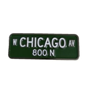 Chicago Ave enamel pin