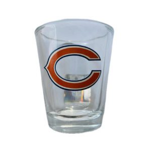 Chicago Bear C logo clear shot glass