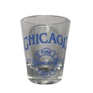 Chicago Fire Department clear shot glass