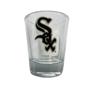 Chicago Sox logo clear shot glass