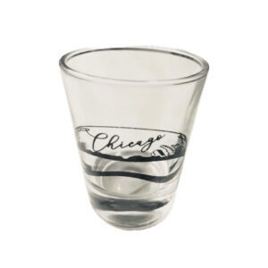 Chicago clear shot glass with bean detail