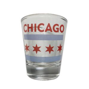 Chicago flag clear shot glass