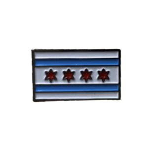 Chicago flag enamel pint